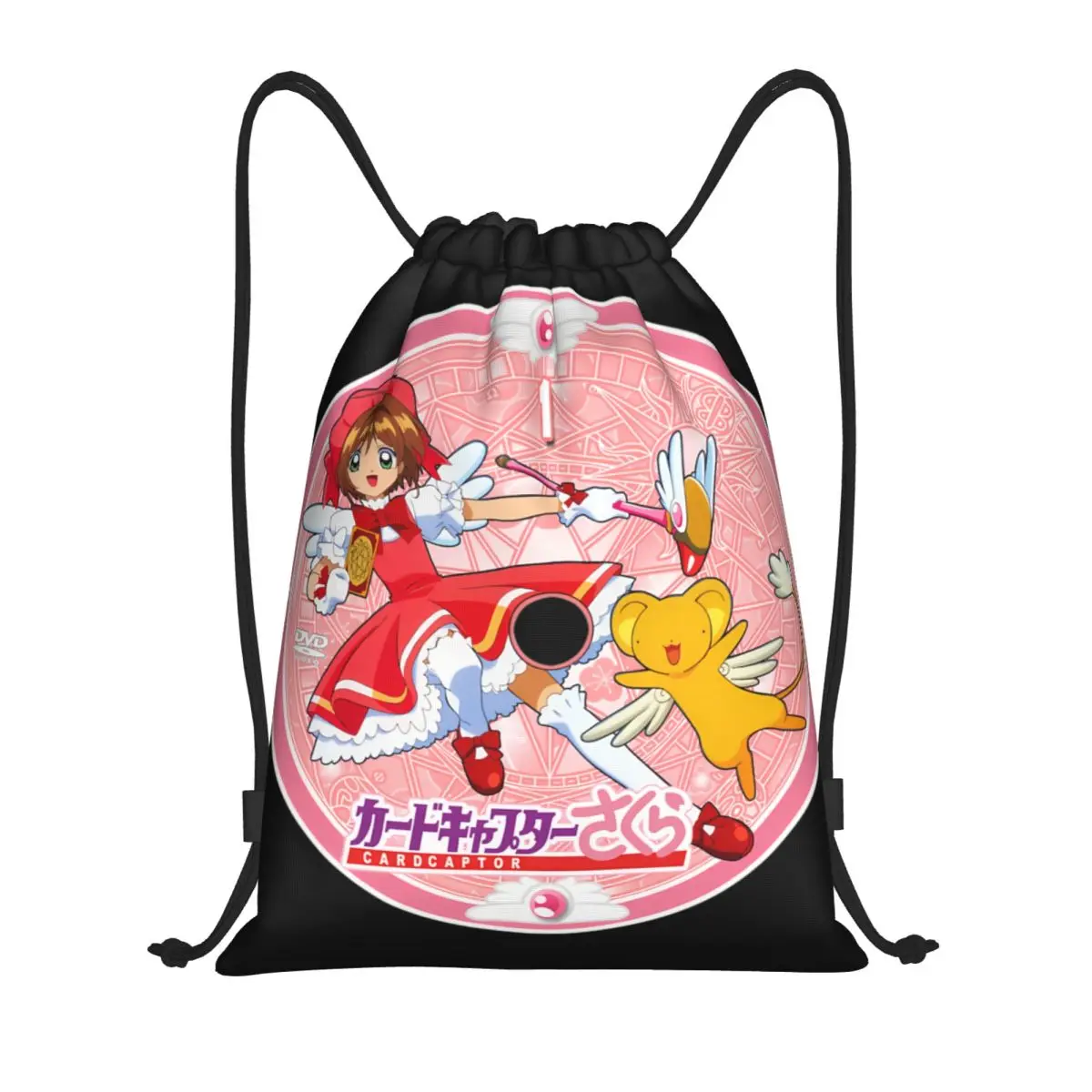Custom Cardcaptor Japanese Anime Magical Girl Sakura Drawstring Bag Women Men Lightweight Sports Gym Storage Backpack