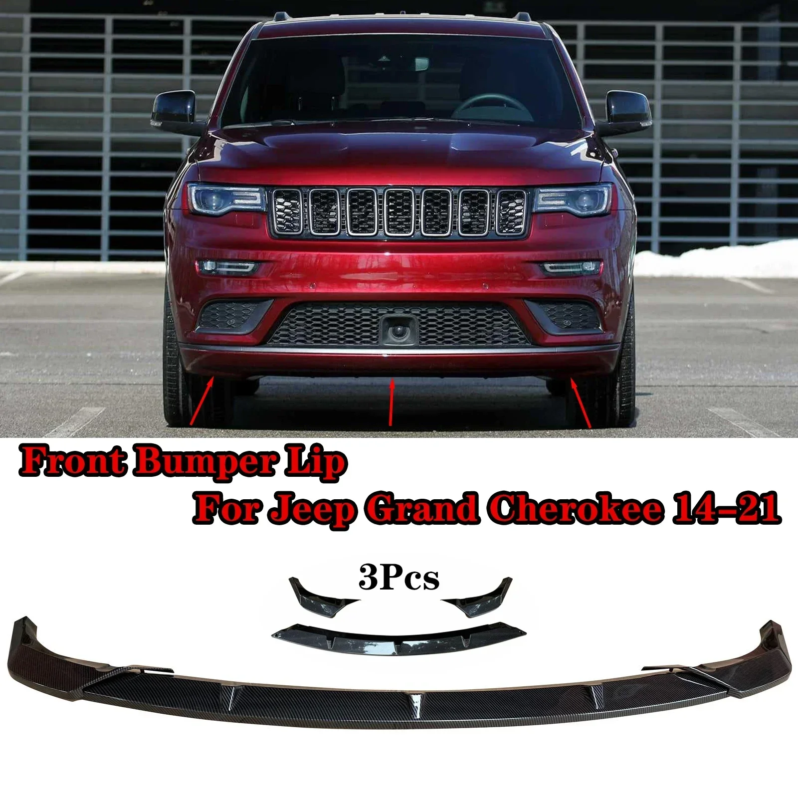 

Для Jeep Grand Cherokee Base Model 2014-2021 передний бампер спойлер глянцевый черный матовый черный комплект кузова автомобильные аксессуары