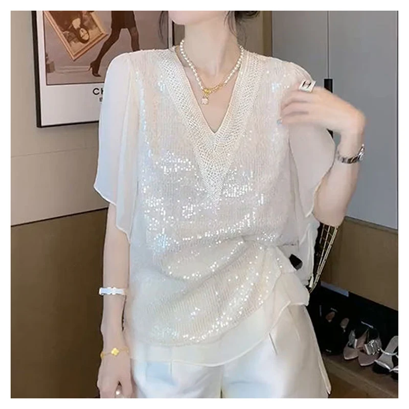 Blusa de topo branca feminina, Verão, Novo, 2021