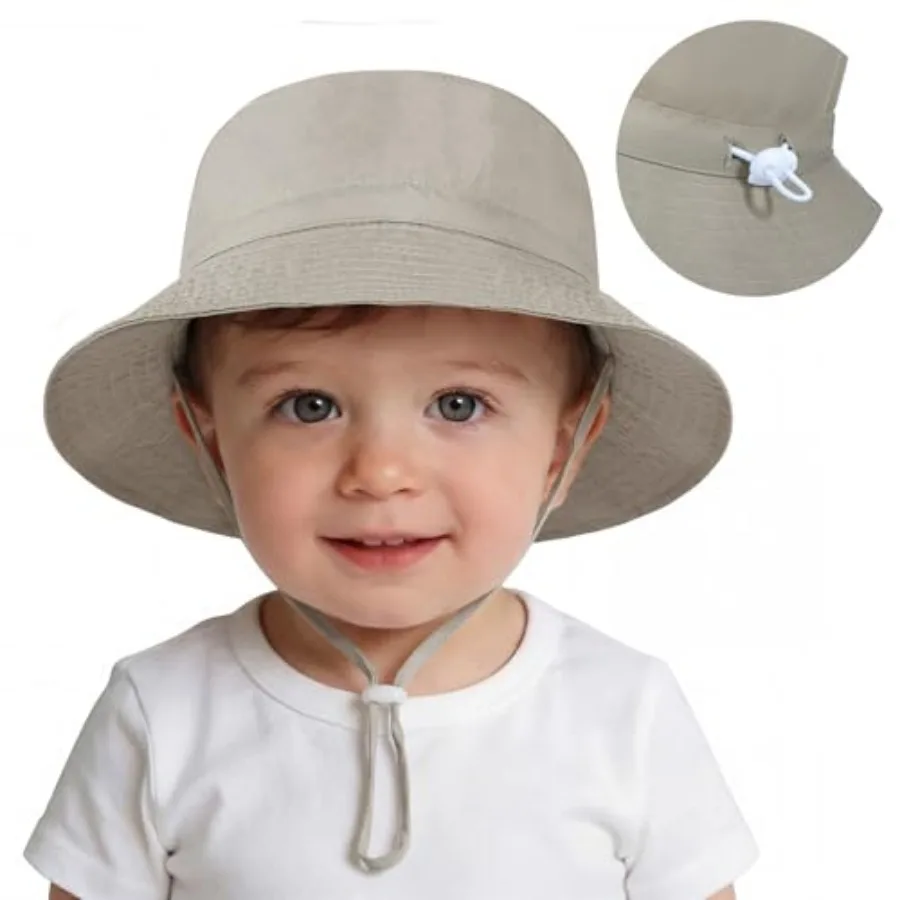 

American Trends Baby Sun Hats for Boys Girls UPF 50+ Sun Protection Wide Brim Adjustable Summer Beach Bucket Hat