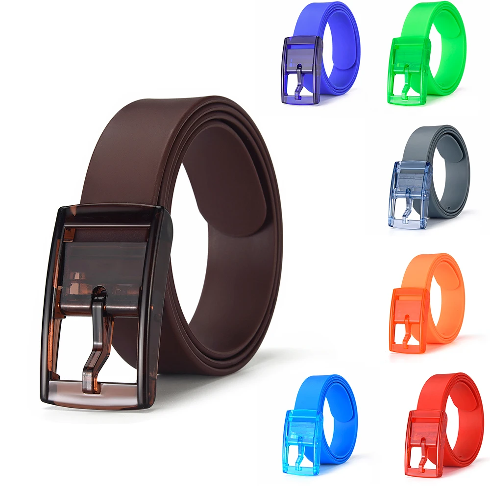 High-quality Color Candy Color Silicone Belt Fashionable And Trendy Universal Belt For Men And Women With Jeans Belt Accessories