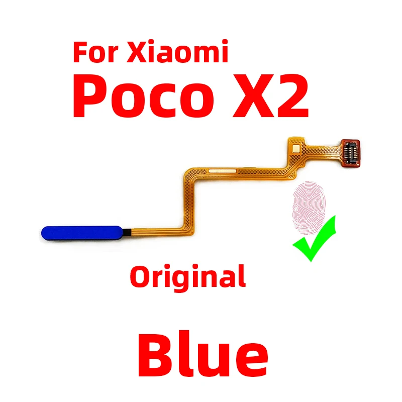 Original For Xiaomi Poco X2 Fingerprint Sensor Scanner Touch ID Connect home button Flex Cable