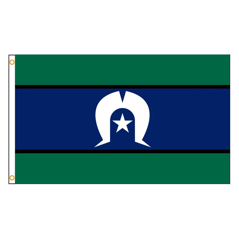 3x5 Ft Torres Strait Islander Flag Vivid Color and Fade proof Canvas Flags of Australia Polyester with Brass Grommets 3 X 5 Ft