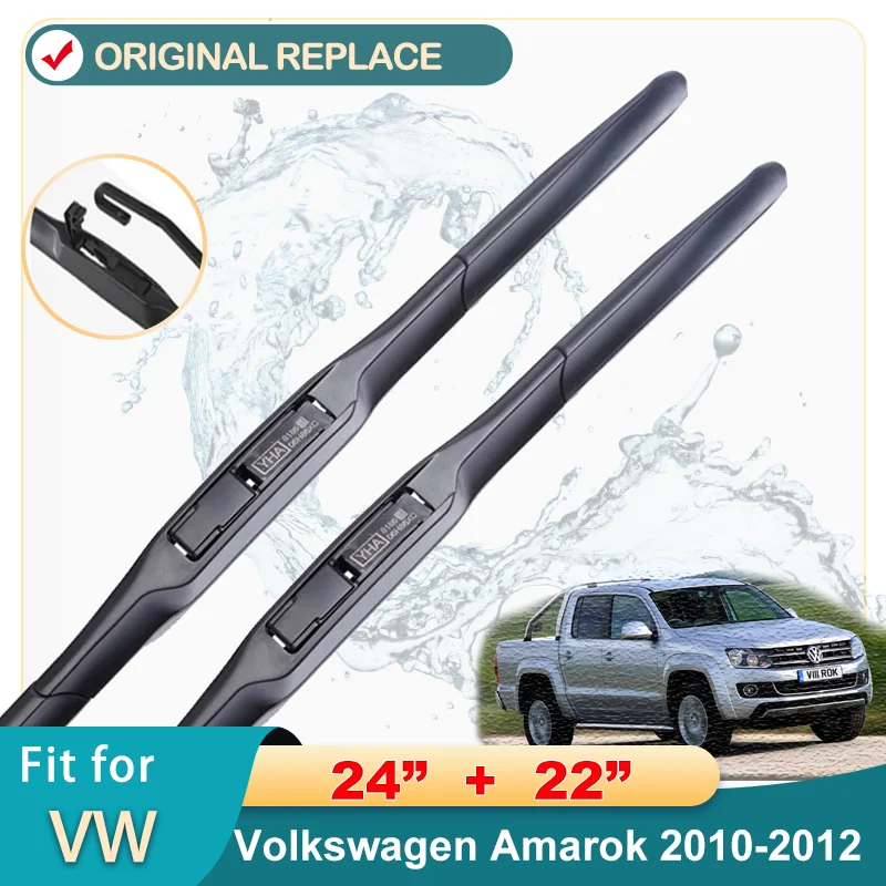 

Car Wiper Front Wiper Blades 24"+22" For Volkswagen Amarok 2010 2011 2012 Fit U Hook Arm Front Windscreen Wiper Auto Accessories