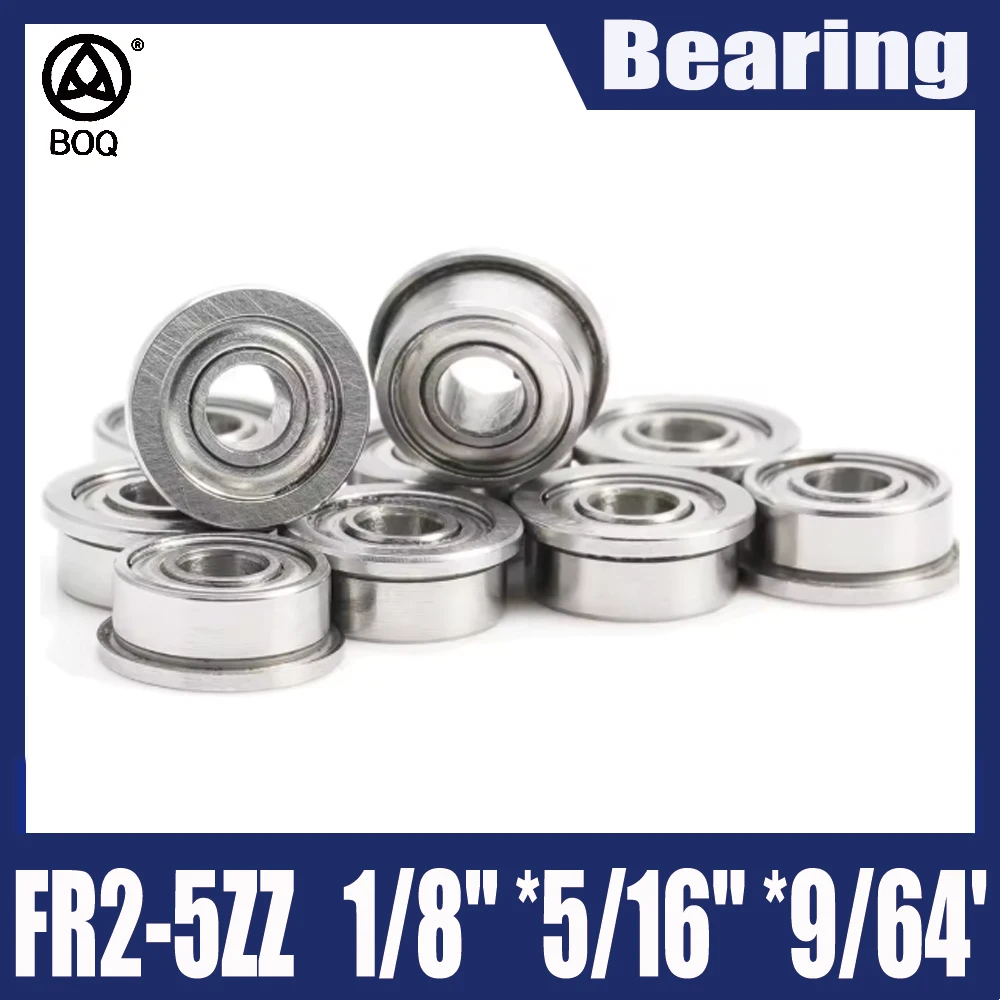10PC FR2-5ZZ Flange Bearing 3.175x7.938x3.571mm ABEC-7 FR2-5 Z ZZ 1/8'' by 5/16'' by 9/64'' Inch Size Bearing RIF-518ZZ
