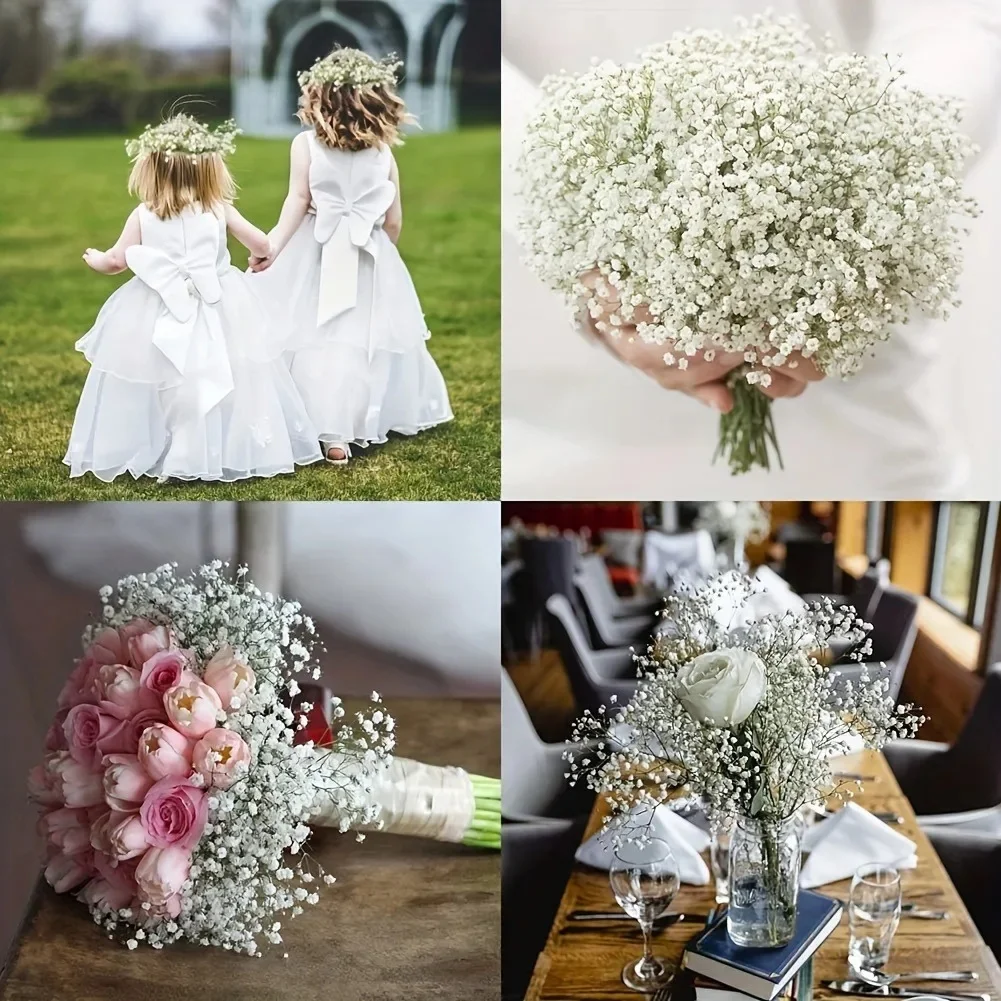50 Stück künstliche Schleierkrautblumen, fühlen sich echt an, Gypsophila, geeignet für Hochzeit, Braut, Verlobung, Zuhause, Ornament, Raumdekoration – Detail 12