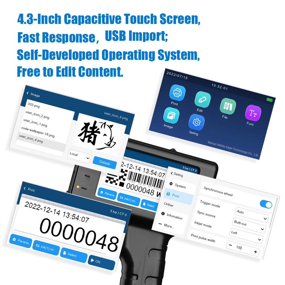 Imagem -05 - Portátil Handheld Inkjet Printer Barcode Batch Número Logotipo Data de Validade Printer Gun com Cartucho Preto Wld-l1 qr 12.7 mm