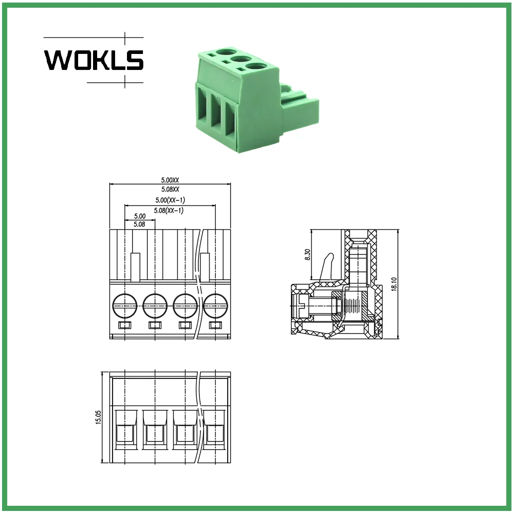 5set KF2EDGRK 5.08 2EDGKR 5.08mm PCB CONNECTOR PLUGGABLE SCREW THROUGH HOLE TERMINAL BlOCKS 2EDGK IC 2,5/ 2-ST-5,08