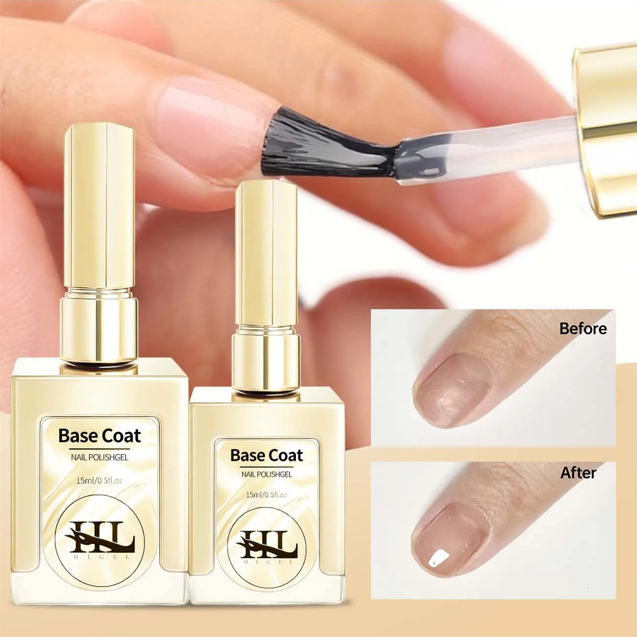 1pc 15ml Base Coat Nail Gel Nail Polish For Strengthener Gel Extension Gel Base Coat In A Bottle Soak Off UV LED Gel Nail