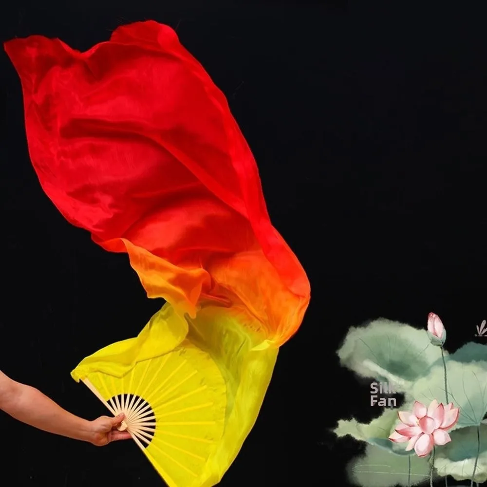 120/150/180cm Kid Women Belly Dancing Fan Tricolor Gradient Right&Left Hands Gradient Color Dancer Fan