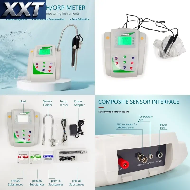 XXT Professional Desktop PH Meter High Sensitivity Fast Reading 0.01pH Resolution with Data Output Function for Food Safety