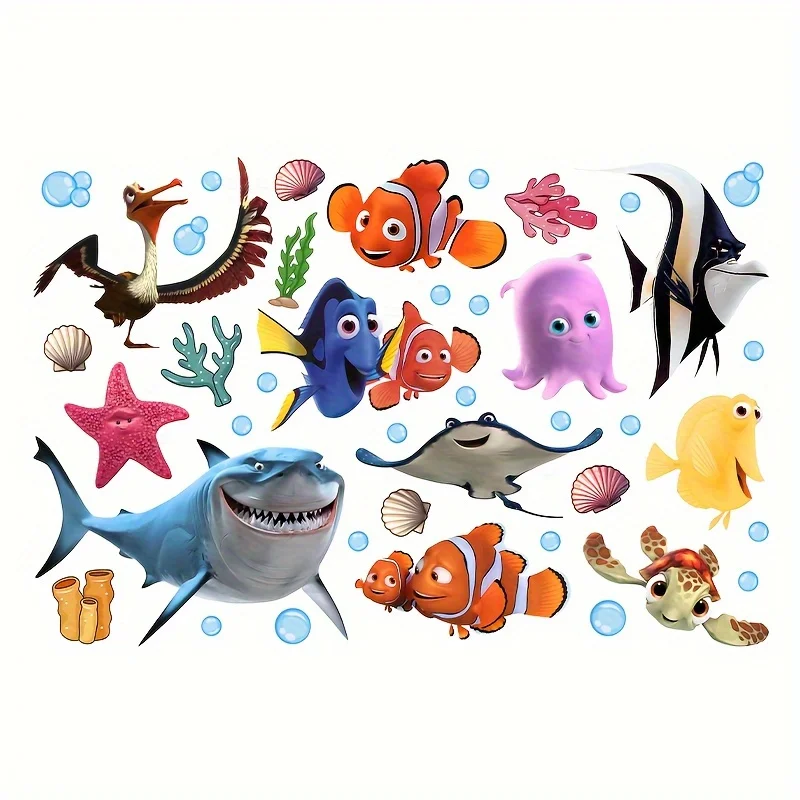 1 Adhesivo de pared Disney Finding Nemo, un adhesivo autoadhesivo personalizado, adecuado para dormitorios, salas de estar, paredes, ventanas, decoración del hogar y decoración de habitaciones