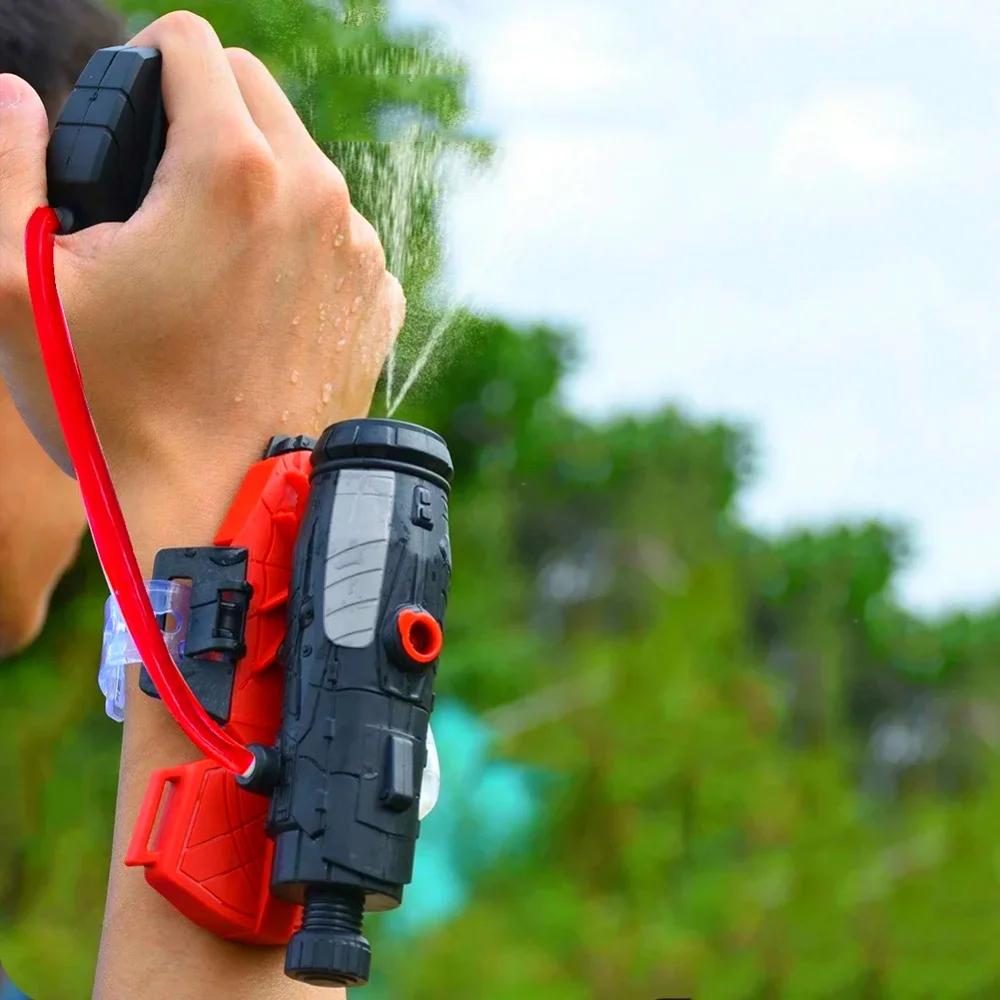 Atiradores de teia de aranha brinquedo super-herói armas de esguicho com luva pulso pulverizador de água brinquedo de combate de água para crianças e adultos