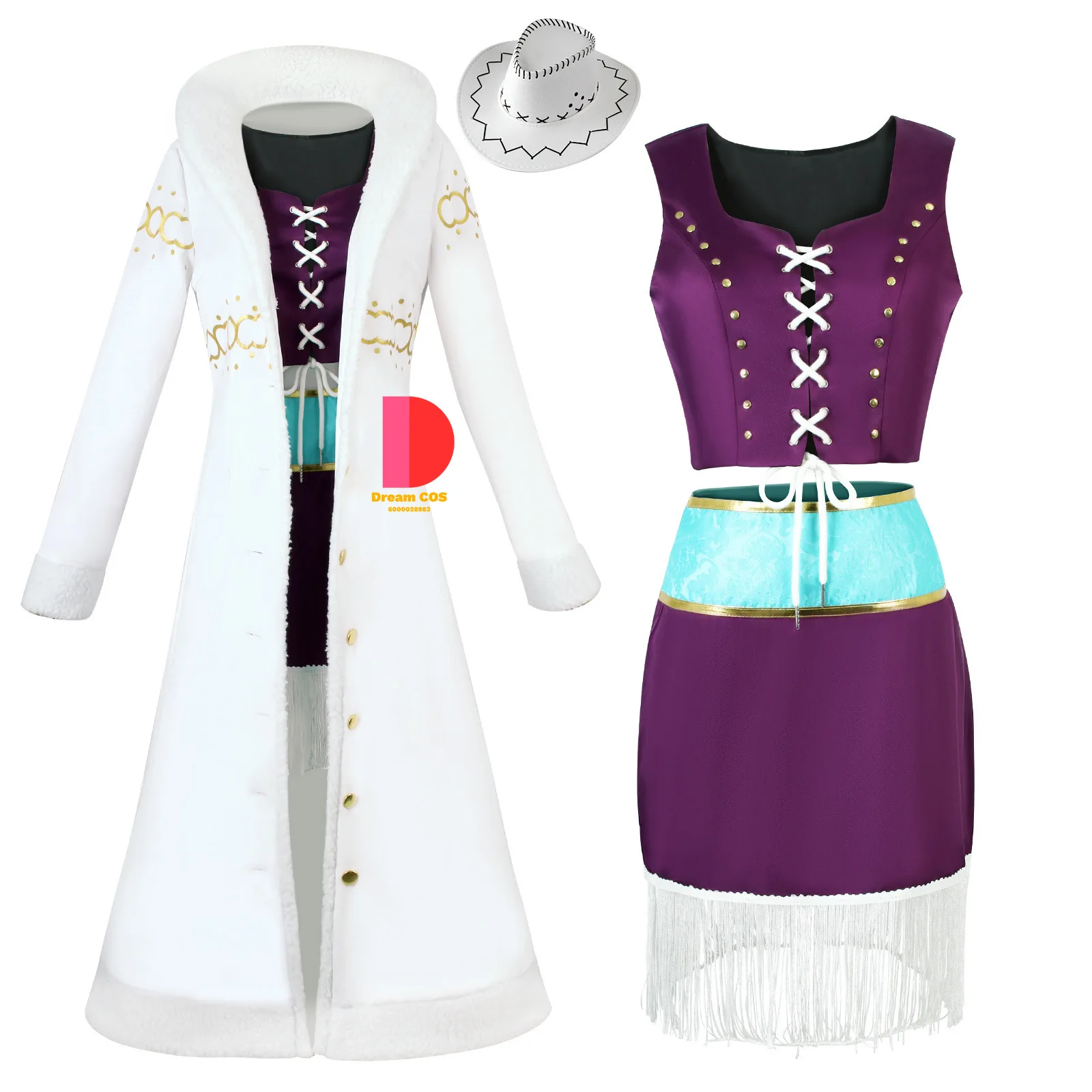 شعبية أنيمي تأثيري حلي نيكو روبن طوق معطف Onepiece الأرجواني فستان مجموعة كلاسيكية لعب الأدوار النساء كوميك كون هالوين الدعاوى #2