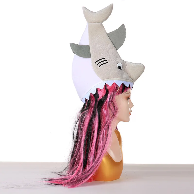 Halloween Funny Shark Hat Party Cap Holiday Headgear for Teens Men Women Role-play Cosplay Festival Costume Novelty Animal Hat