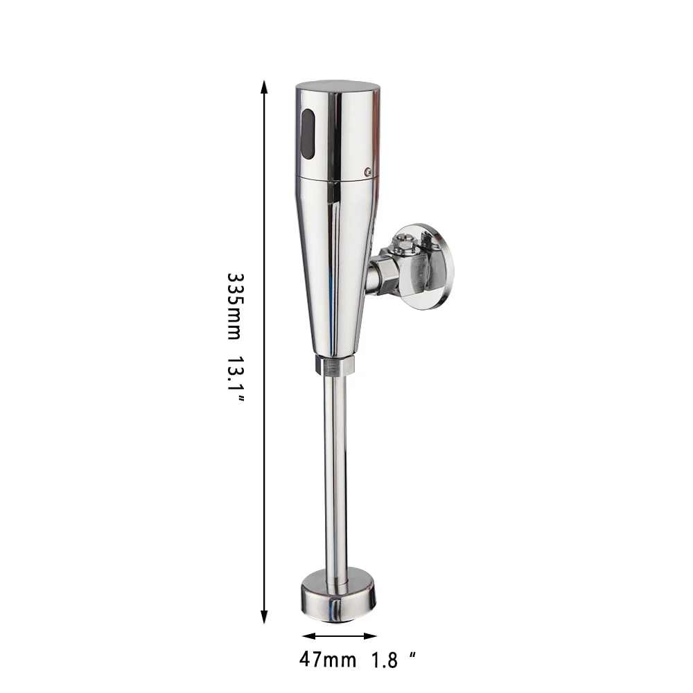 YANKSMART Luxury Chrome Polished Sensor Urinal Bathroom Toilet Automatic Flush Valve Wall Mounted Sensor Urinal Touch Faucet