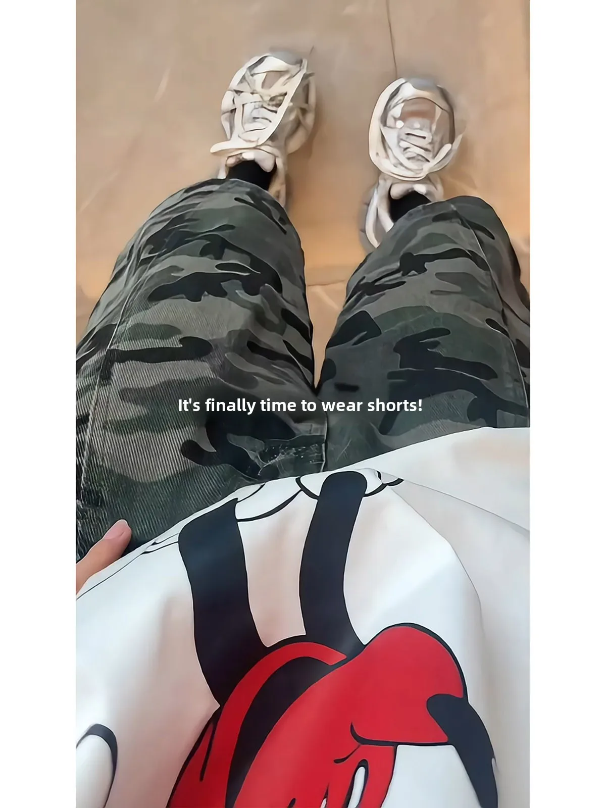 Camouflage Denim Workwear Shorts Loose Fit Thin Style American Harlan Five Parts Casual Loose Wide Leg Jeans Shorts for Men