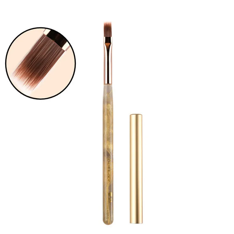 

1/2Pcs Sandalwood Handle Nail Ombre Brush Nail Art Painting Pen Brush UV Gel Polish Gradient Color Acrylic Nail Drawing Pen