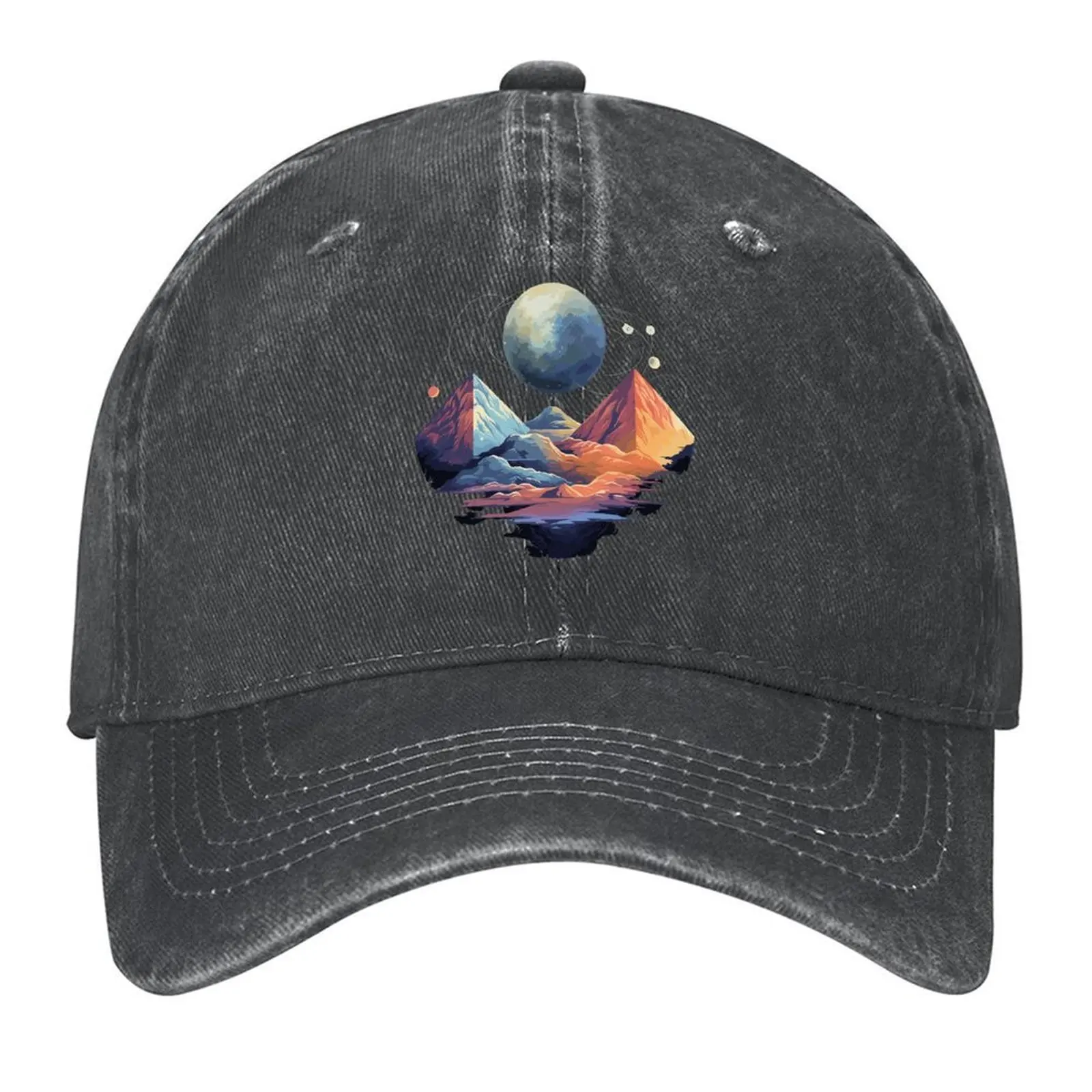 

Mystical Moon and Planets in Space Baseball Cap summer hat Mountaineering funny hat Luxury Man Hat Mens Hats Women's
