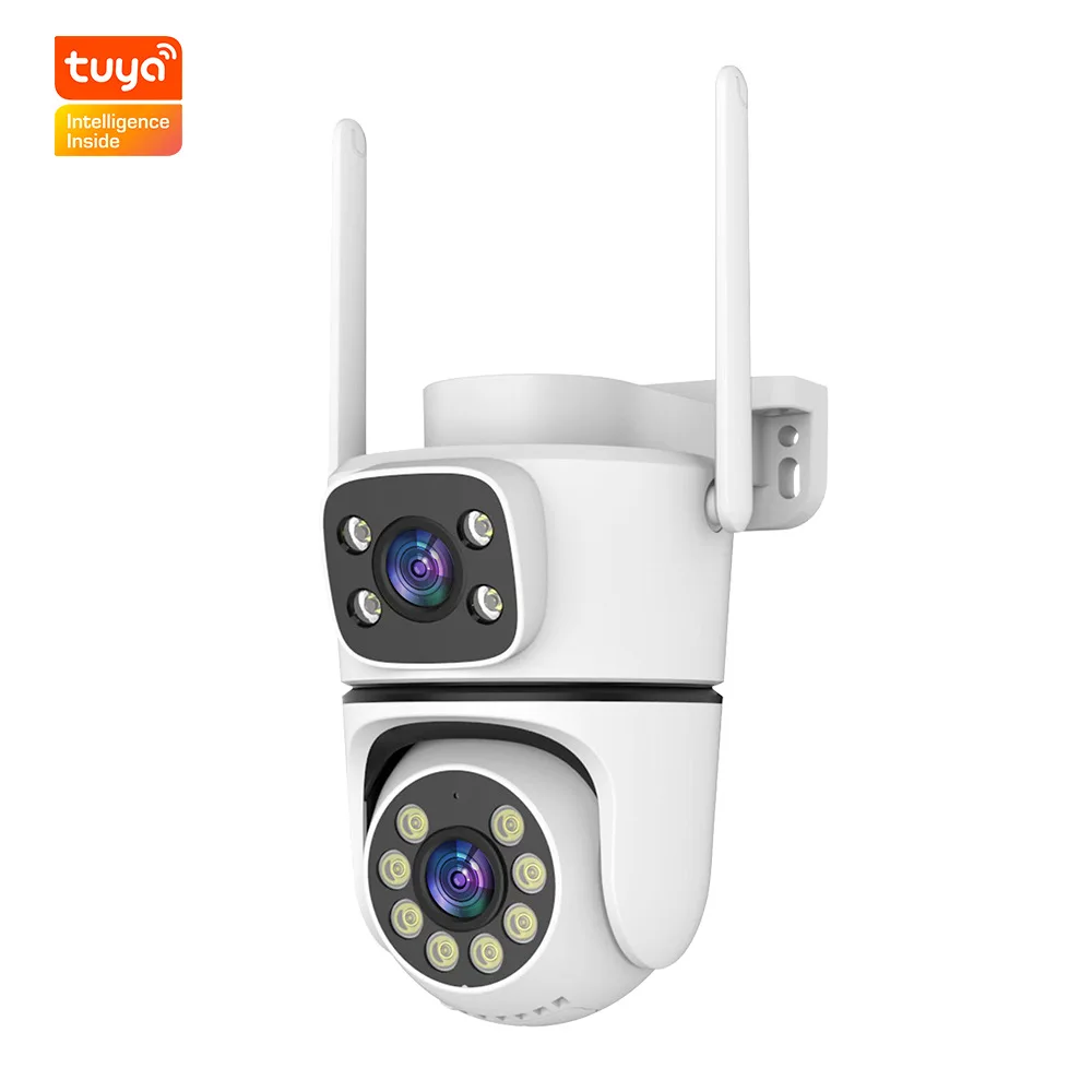 6MP Tuya APP Dual Lens IP Camera Full Color Night Vision AI Humanoid Detection Home Security CCTV Monitor