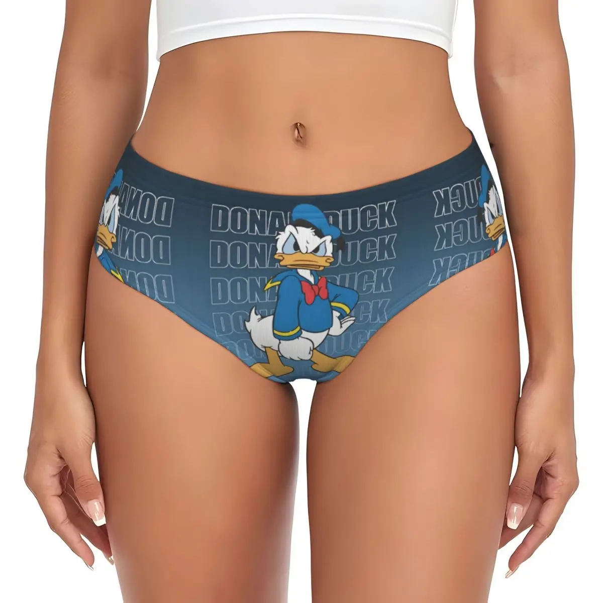 Custom Womens Donald Duck Comic Brief Panties Female Soft Mangas Underwear Underpants