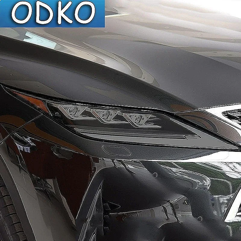 2 Pcs Car Headlight Protective Film Transparent Black TPU Sticker For Lexus RX 350 300 450h 2016 2017 2018 2019 2020 Accessories
