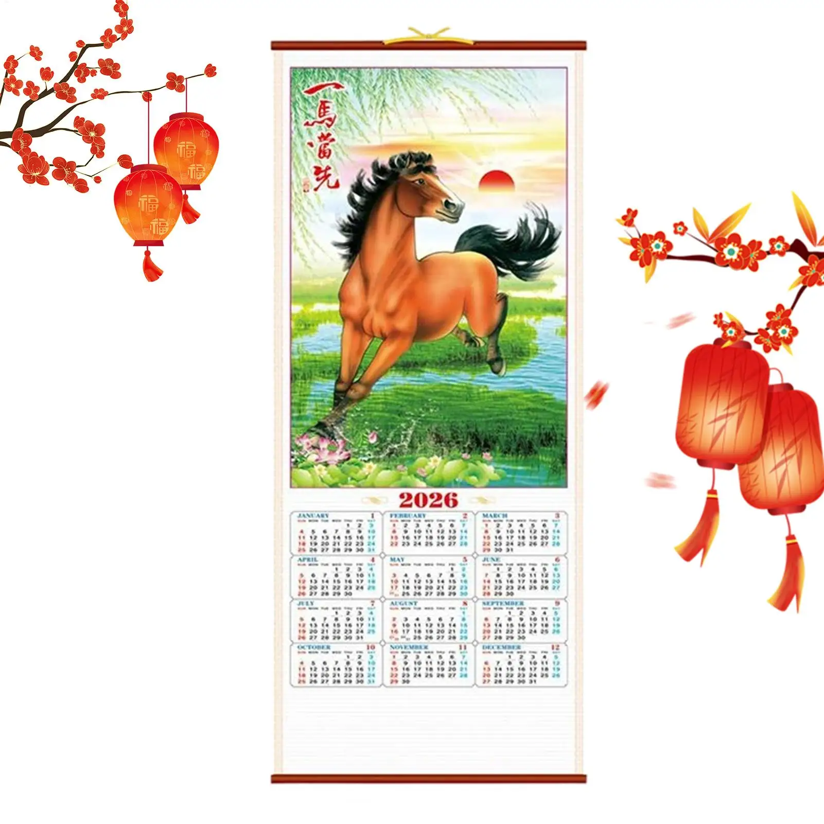 

Office Wall Calendar Monthly Organizer Hangable Decor Year Of The Horse Chinese Calendar Planning For Office School Classroom