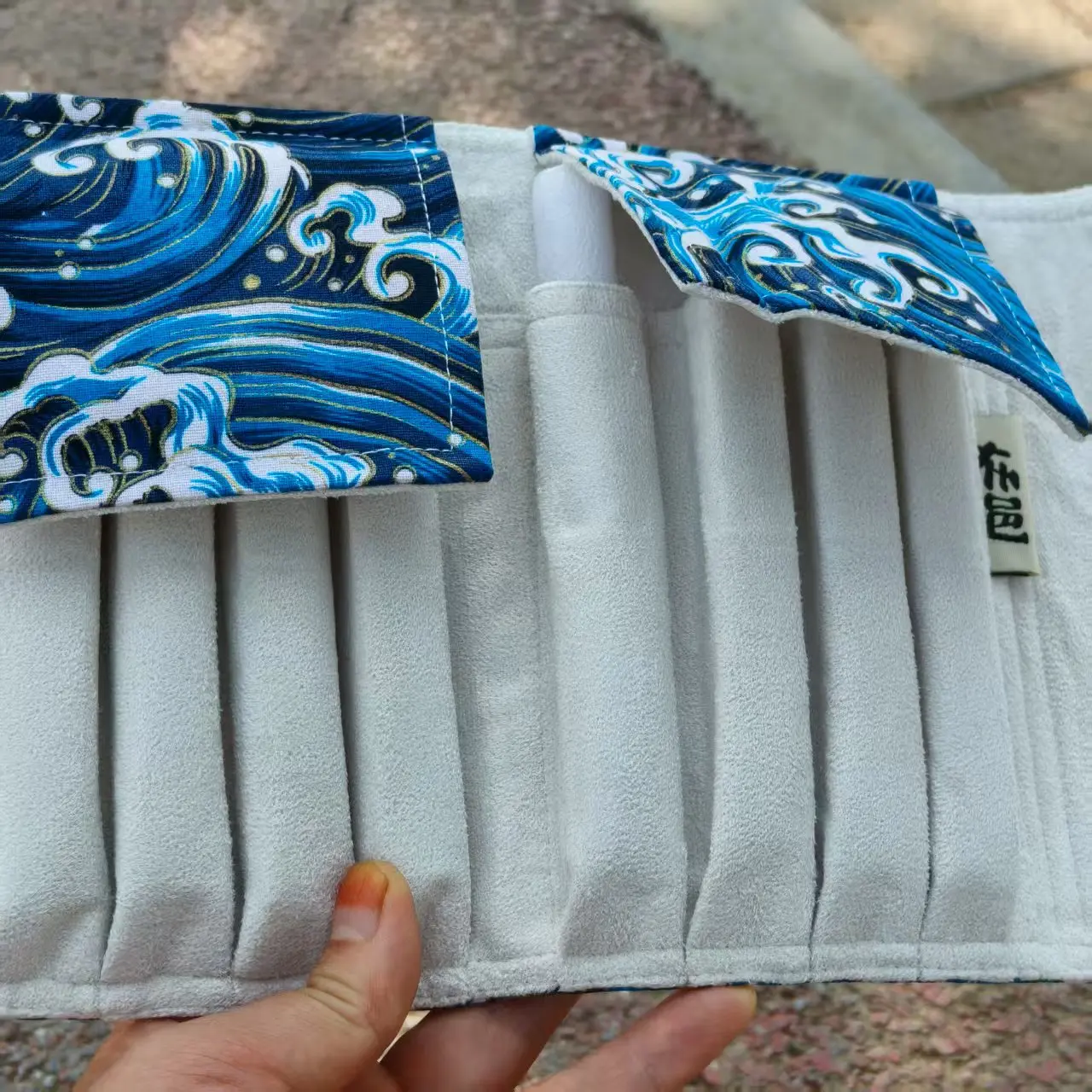 Original DRY Pure Cotton Handmade Pen Bag Fabric Stationery Box, 8-Hole Pen Bag, Fountain Pen Roll-up Pencil Case