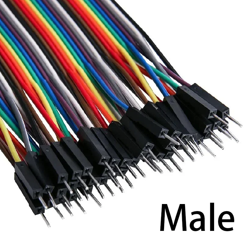 40PCS Color DuPont Line Connector Line Extended Line Rotating Female To Female Male To Male 50CM 100CM