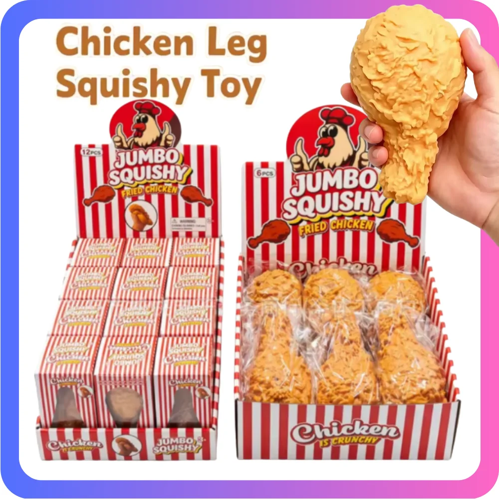 Lifelike Fried Chicken Drumstick Squishy Stress Reliever Jumbo Wing Leg Slow Rising Sensory Fidget Soft Decompression Desk Decor