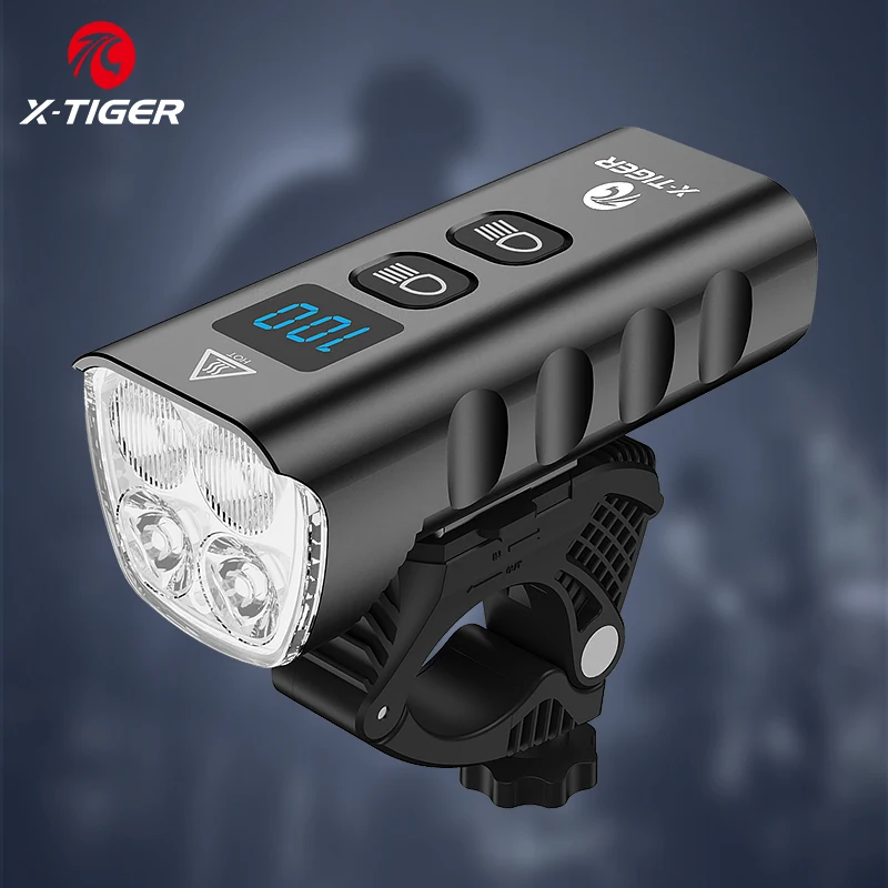 X-TIGER Bike Light USB Rechargeable 6400mAh Night Riding Super Bright MTB Front Lamp Headlight Aluminum Ultralight Flashlight