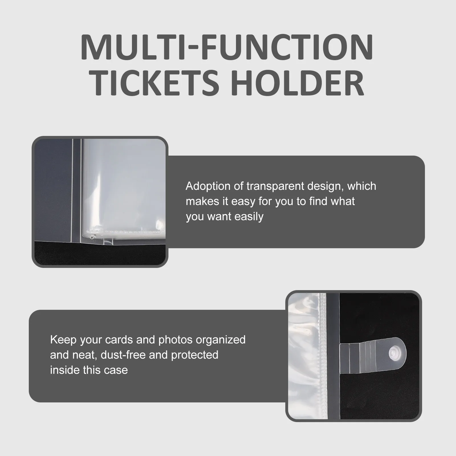 2Pcs Multi-Functional Tickets Storage Album Plane Tickets Collector Photo Organizer Receipt Holder Gift Gifts for Theatre Lovers