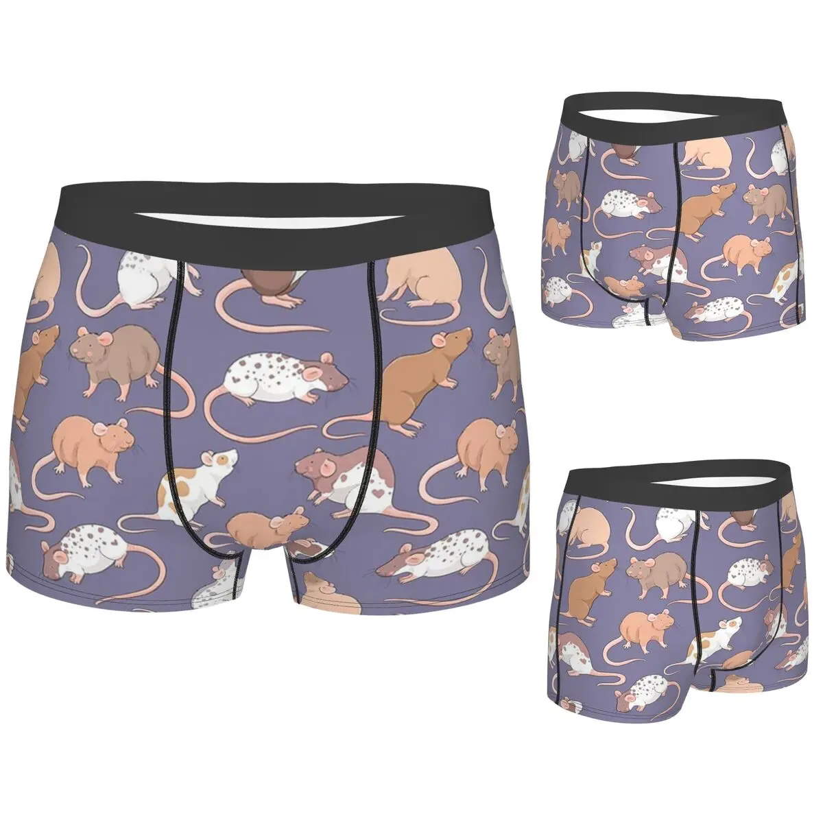 

Boxer Underpants Shorts Cute Rattie Rats Against A Slate Panties Male Ventilate Underwear for Homme Man Boyfriend Gifts