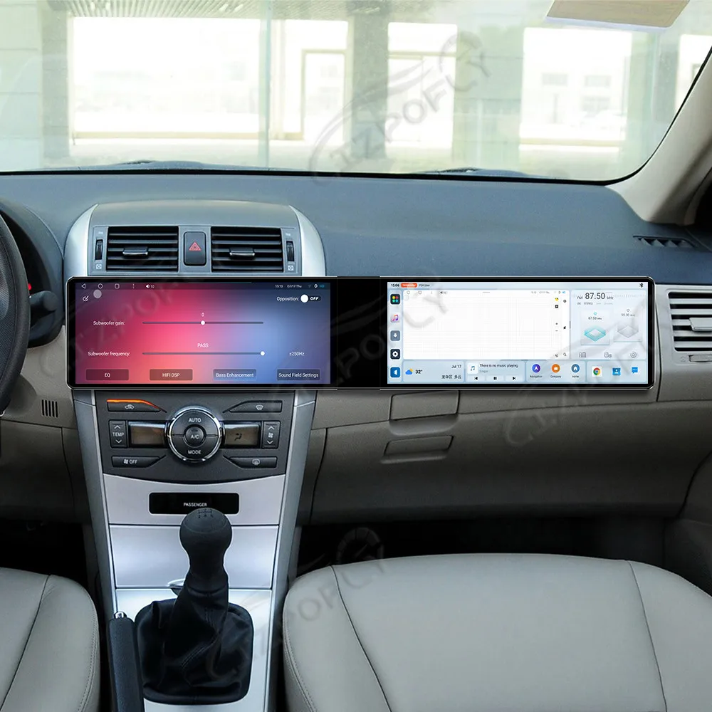 12.3 Inch Dual Screen Car Radio Android For Toyota Corolla 2007-2013 CarPlay Multimedia Video Player Car GPS Navigation Stereo