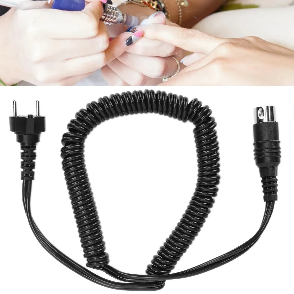 3-Plug Nail Drill Handpiece Cord Easy Installation Disassembly Replacement Accessory Electric Nail Drill Cord Black Color