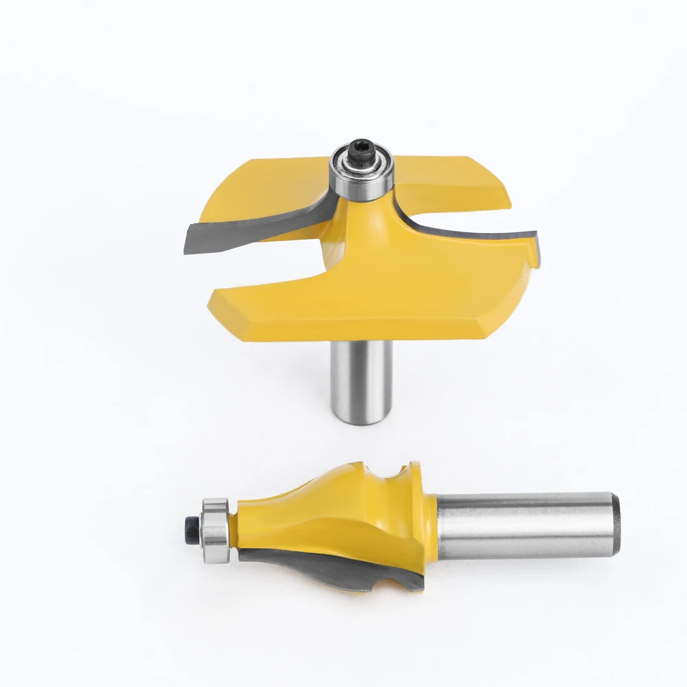 2pcs 12 12.7mm Shank Milling Cutter for Wood Woodworking Cutters Armrest Mill Handrail Router Bits Set Wavy Flute Tenon