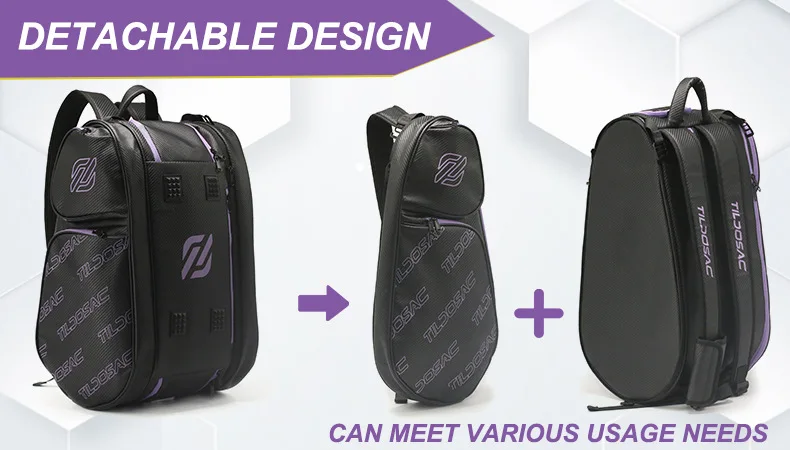 مخصص قسط OEM / ODM Padel مضرب حقيبة الظهر Pickleball شاطئ تنس الرياضة حقيبة سفر كبيرة المعدات #4