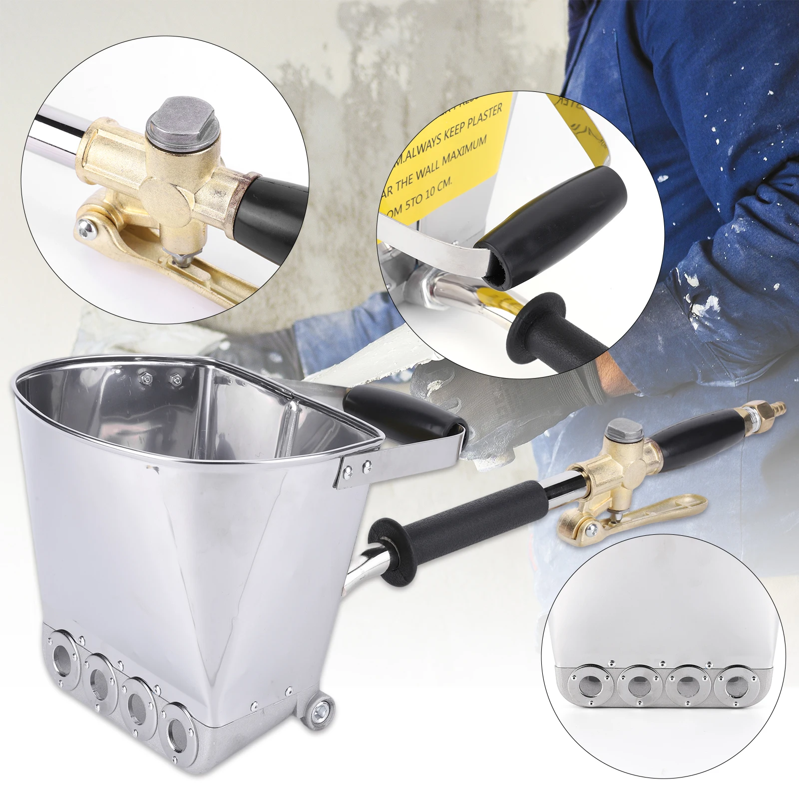 Pistola a spruzzo per malta a 4 getti Spruzzatore per intonaco in calcestruzzo Spruzzatore per calcestruzzo per parete