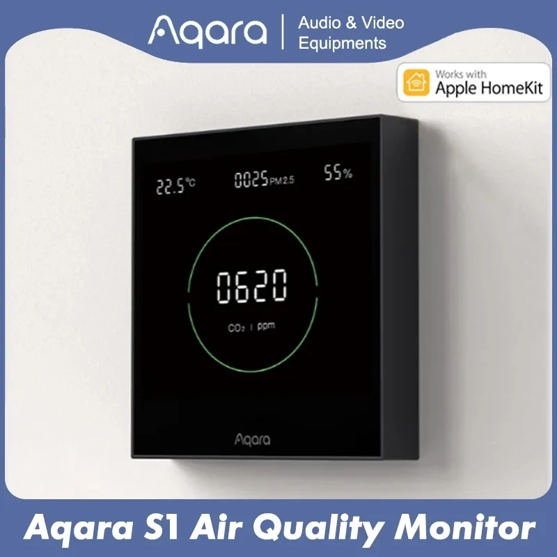 زيجبي الذكية Aqara مراقبة جودة الهواء S1 لوحة التبديل CO2 PM2.5 درجة الحرارة الرطوبة ل Homekit