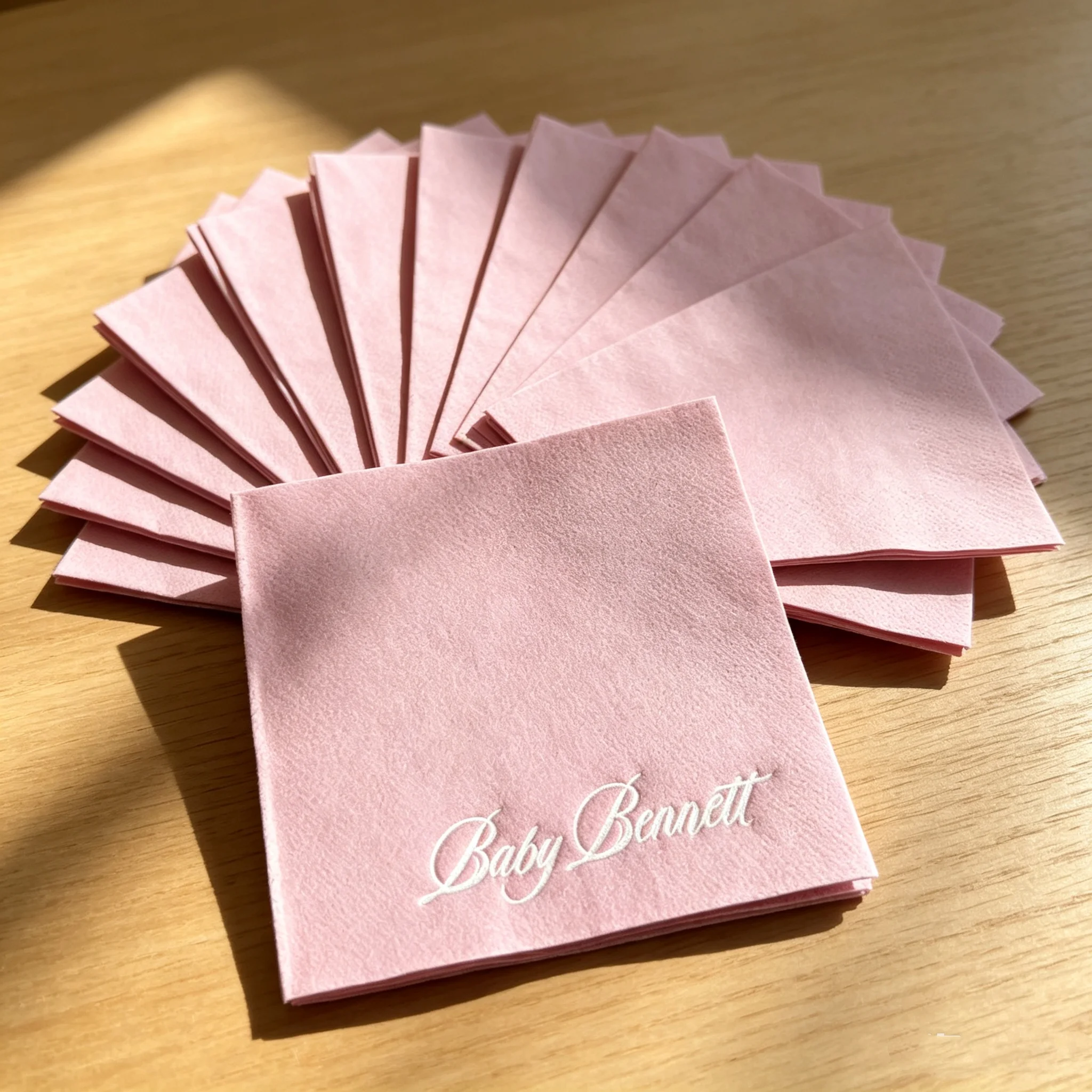 Custom Airlaid Cocktail Napkins | Personalized Gold Foil & Soft Linen-Like Wedding Decor
