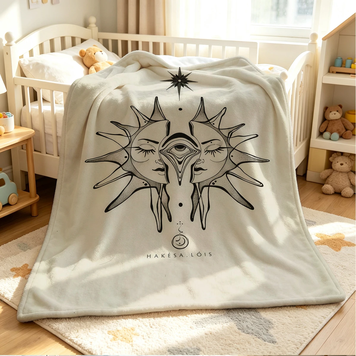 Mystic Eye Flannel Blanket Warm Soft Halloween Christmas Couch Warm Cozy Decorative Decor Gift for All Season