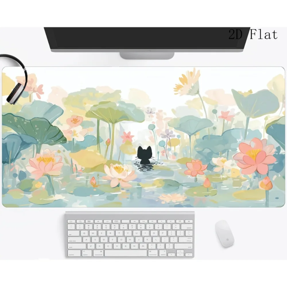 The model displayed beside the lotus pond is specially designed to offer a smooth keyboard experience, featuring a non-slip