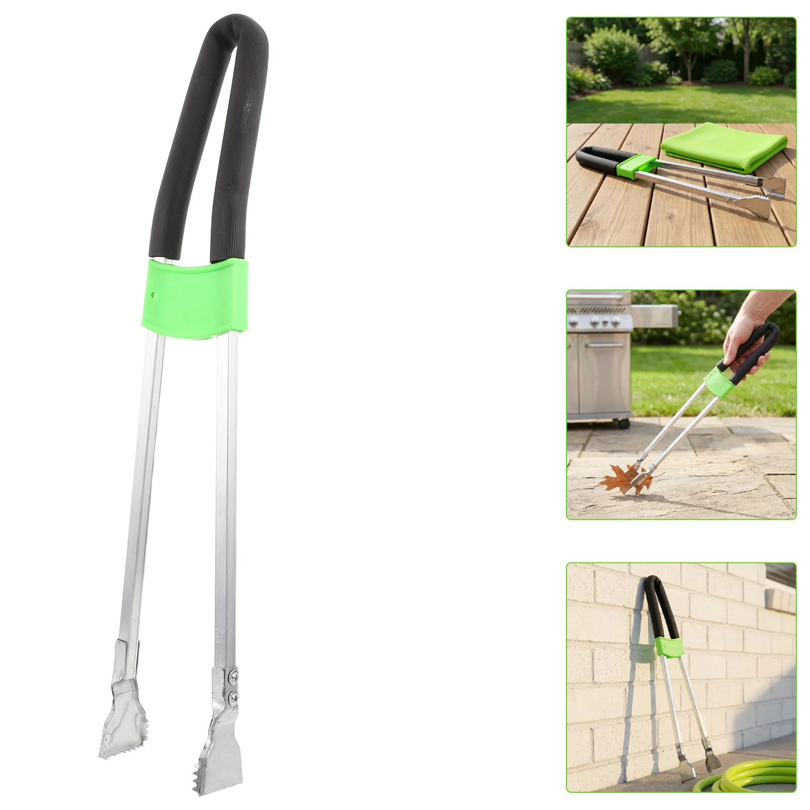 Long Garbage Picker Grabber Heavy Duty Metal Trash Tong Ergonomic Handle Outdoor Yard Trash Pickup Tool Garbage Tongs Picker