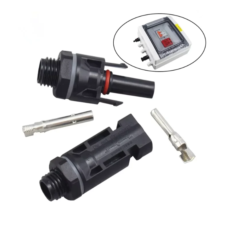 1 Paar Solar-Photovoltaik-Steckverbinder, männlich und weiblich, wasserdichter Solarpanel-Stecker und Werkzeug für Wechselrichter, M12-Gewinde, 1000 V, 30 A, Kabel