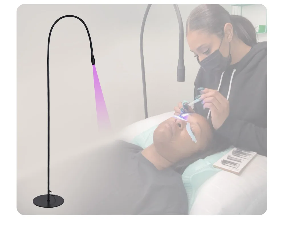 5W high power UV treatment lamp LED UV eyelash glue curing lamp Focus eyelash beauty false eyelash grafting floor switch lamp