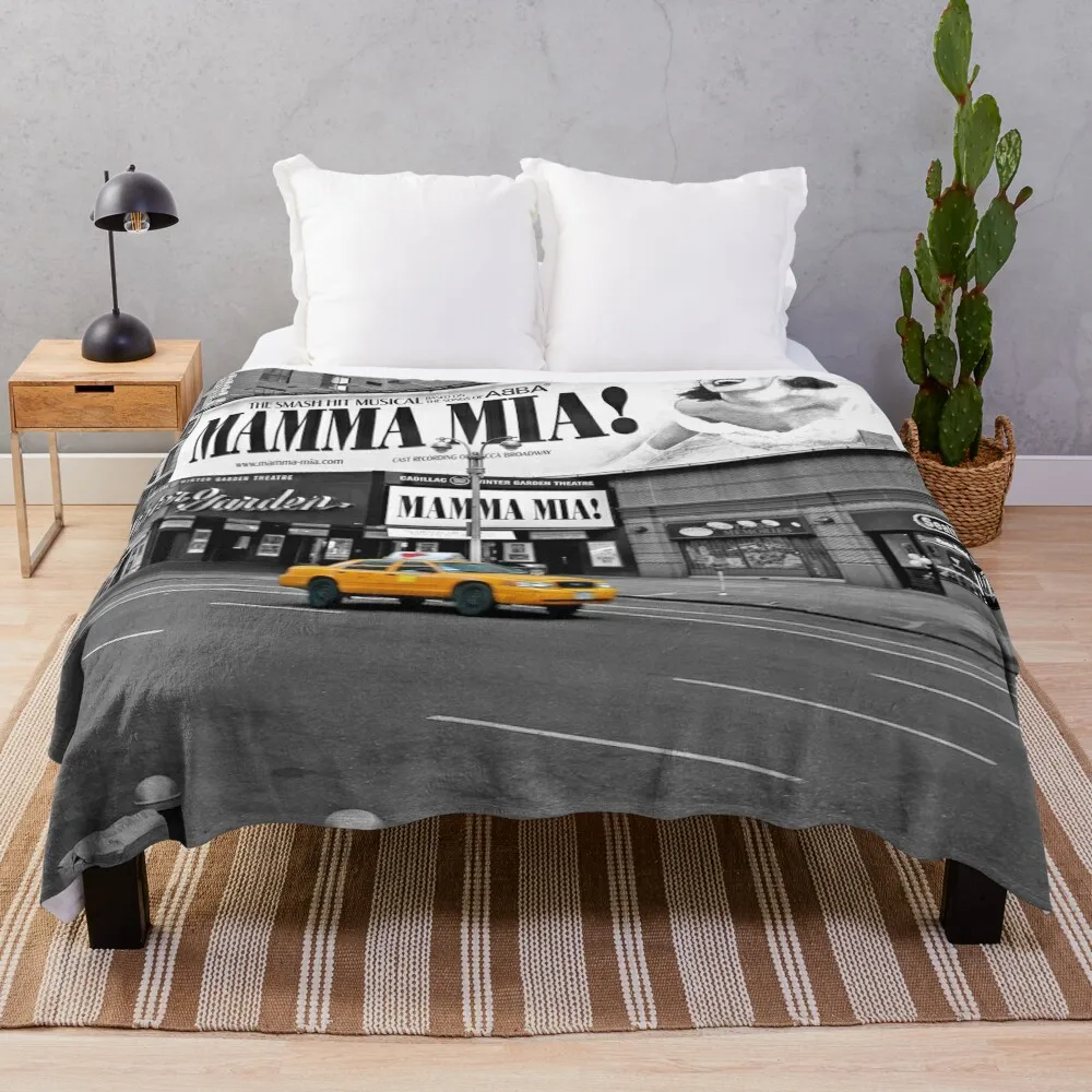 NYC Yellow Cabs Mamma Mia Throw Blanket cosplay anime Comforter bed plaid Warm Blankets