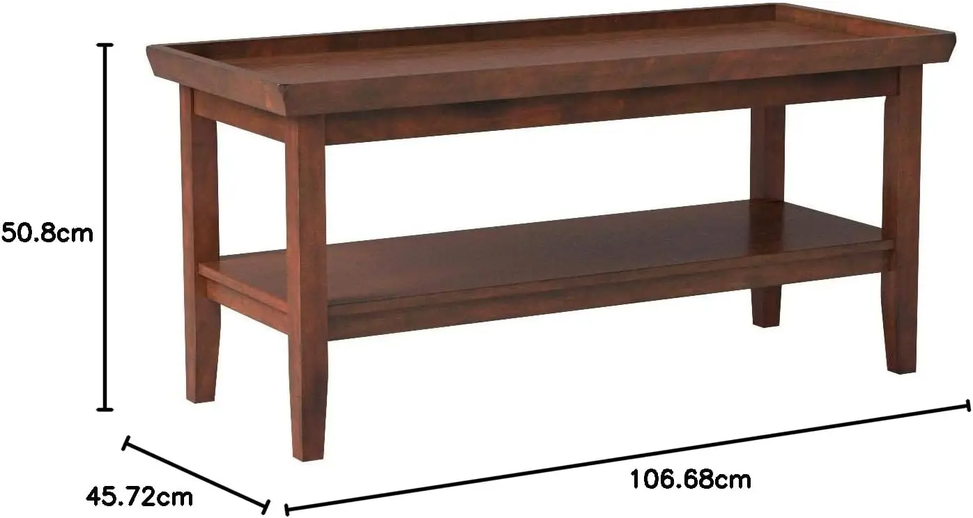 Ledge wood Couch tisch mit Regal, Espresso