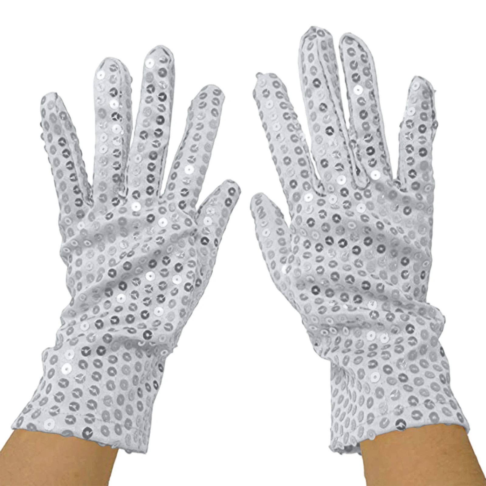 Adult Sequin Performance Gloves Fashion Dancing Show Magic Stage Performance Props Halloween Holiday Cosplay Accessories