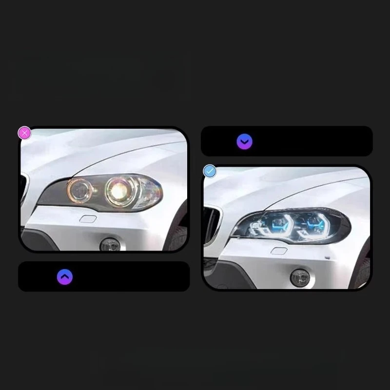 X5 E70 Headlights 2007-2013 Dual Color Upgrade Yellow and White Lens Style LED DRL Head Lamp Accessories for