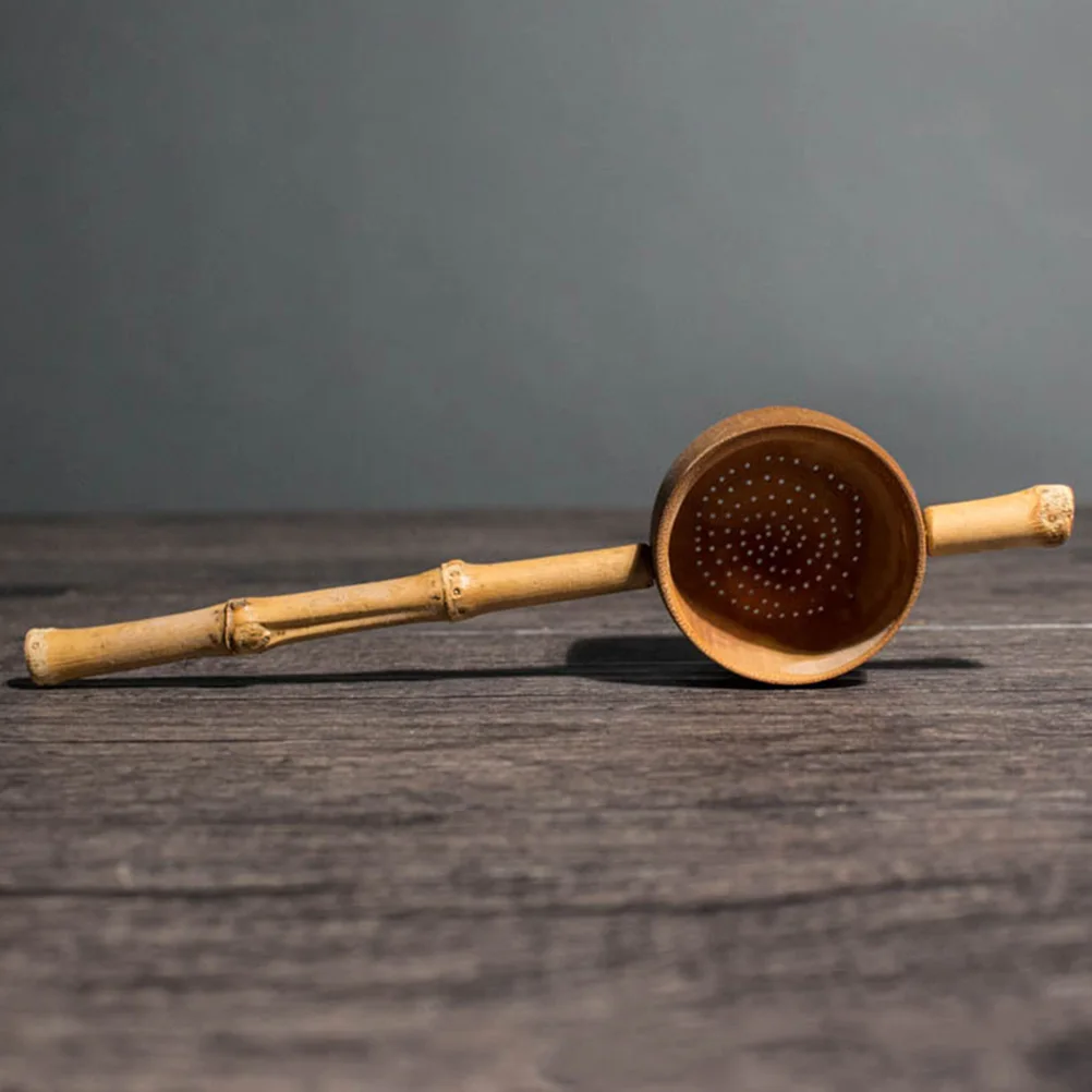 

Bamboo Tea Colander Vintage Handmade Bamboo Handle Reusable Easy Clean Gong Fu Tea Leaf Strainer Accessory